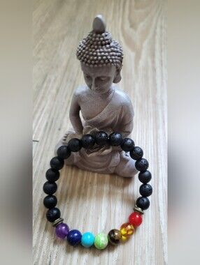 🌈 7 Chakra Lava Stone Bracelet